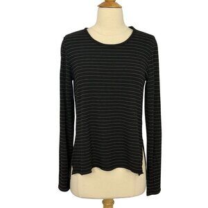 Majestic Paris Neiman Marcus Soft French Touch Striped Top Black Gray Size 1 /XS